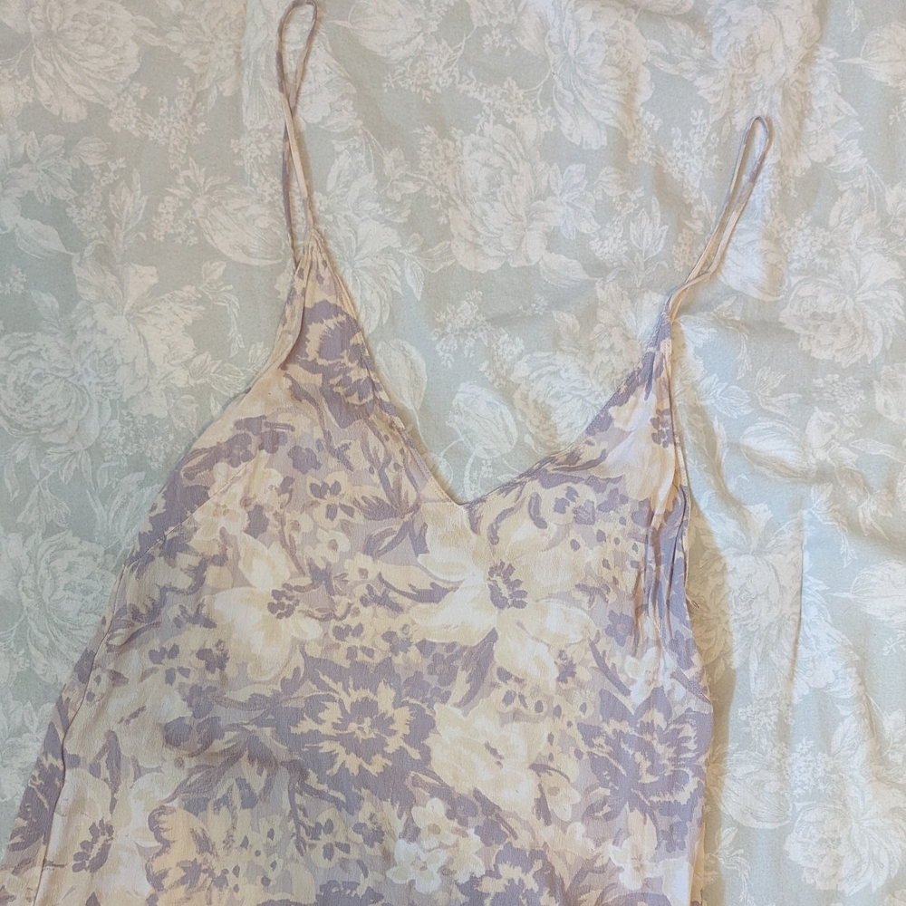 Wilfred Floral Mini Dress in Cream and Lavender